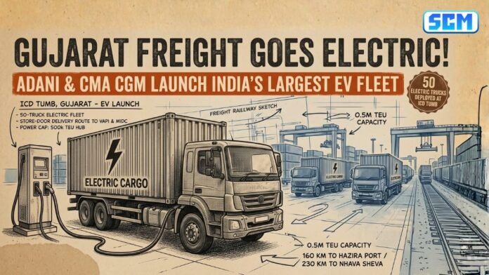 electric container trucks at ICD Tumb